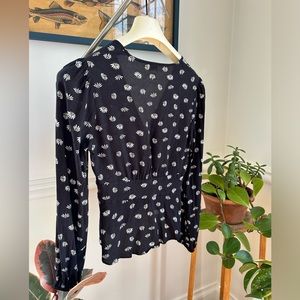 Wilfred peplum puff sleeve blouse